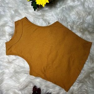 Bozzolo | Mustard Yellow | Sleeveless Crop Top